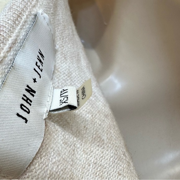 John + Jenn asymmetrical ruffled sweater in sand color - Picture 7 of 11